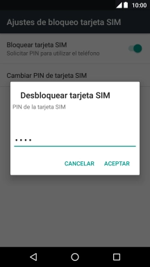 Introduce tu código PIN y pulsa ACEPTAR.