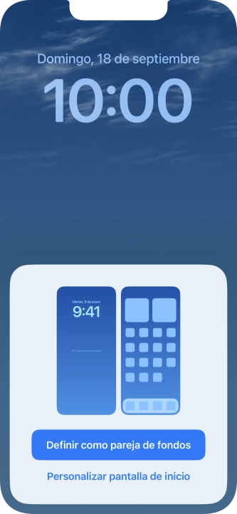 Si deseas utilizar el mismo tema de color en la pantalla de inicio, pulsa Definir como pareja de fondos.