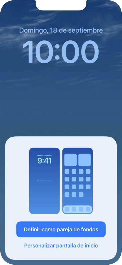 Si deseas utilizar el mismo tema de color en la pantalla de inicio, pulsa Definir como pareja de fondos.