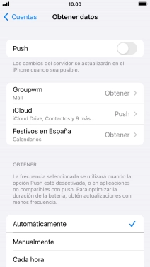 Si desactivas la función, pulsa el ajuste deseado.
