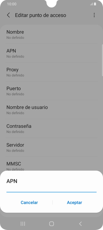 Introduce airtelwap.es y pulsa Aceptar.