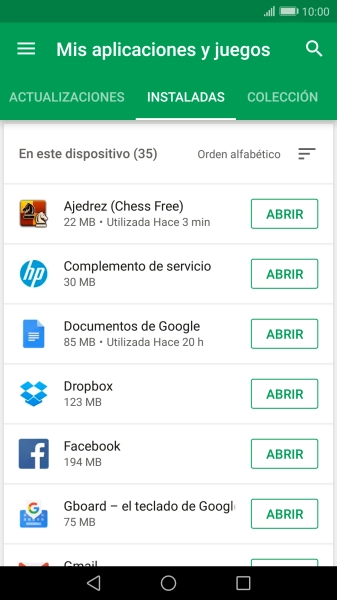 Pulsa la app deseada.