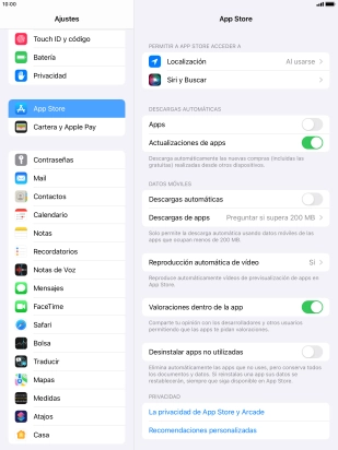 Pulsa el indicador junto a los tipos de contenido deseados para activar o desactivar la función.