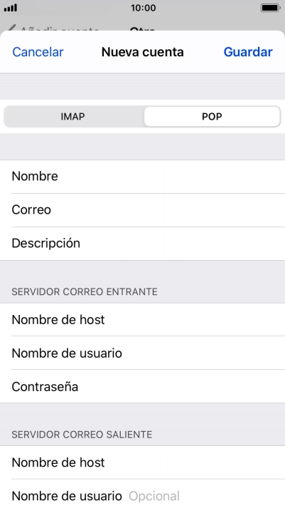 Pulsa Guardar. Ahora se ha configurado tu cuenta de correo electrónico. Si deseas seleccionar más ajustes del servidor de correo de entrada o de salida, continúa con los pasos siguientes.