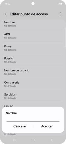 Introduce Vodafone Internet y pulsa Aceptar.