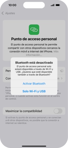 Si la función de wifi está activada, pulsa Solo Wi-Fi y USB.
