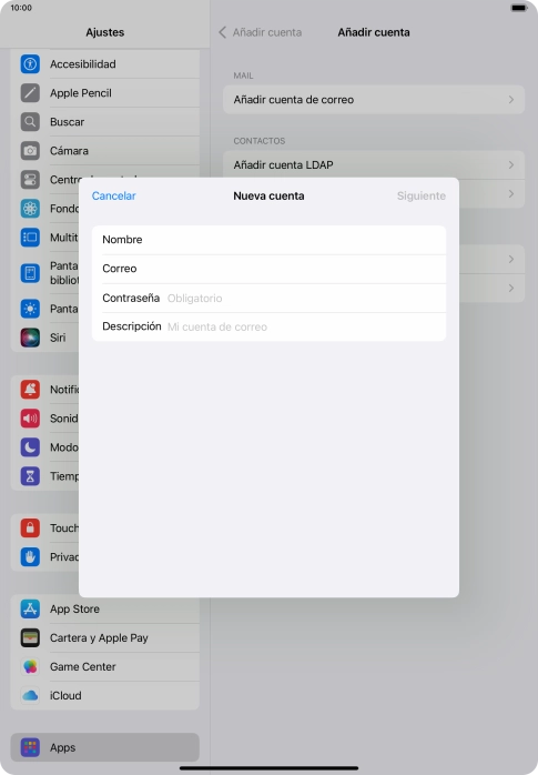 Pulsa Contraseña e introduce la contraseña de tu cuenta de correo electrónico.
