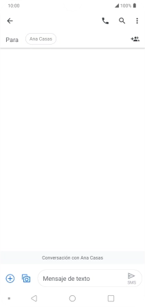 Pulsa en el campo de escritura  y escribe el texto del mensaje corto.