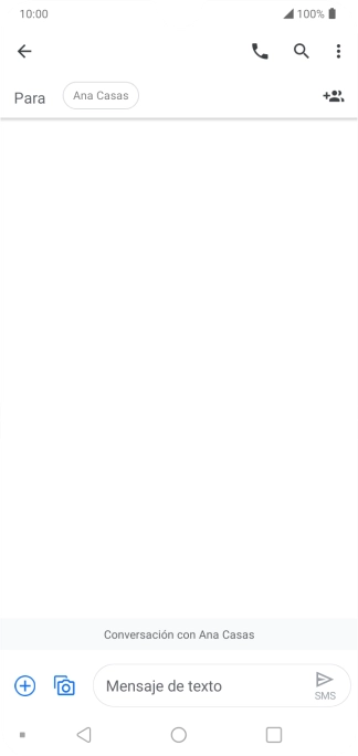 Pulsa en el campo de escritura  y escribe el texto del mensaje corto.