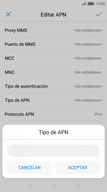 Introduce default y pulsa ACEPTAR.