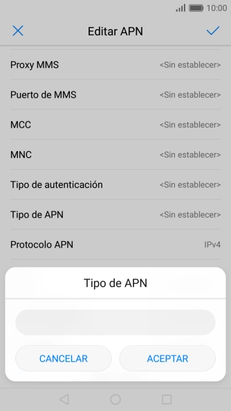 Introduce default y pulsa ACEPTAR.