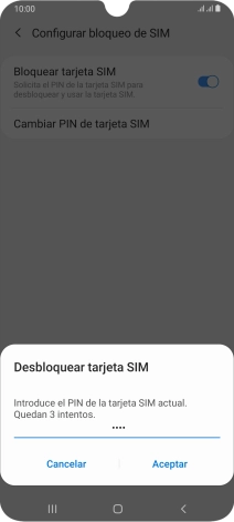 Introduce tu código PIN y pulsa Aceptar.