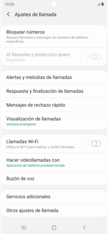 Pulsa Servicios adicionales.