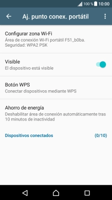 Pulsa Configurar zona Wi-Fi.