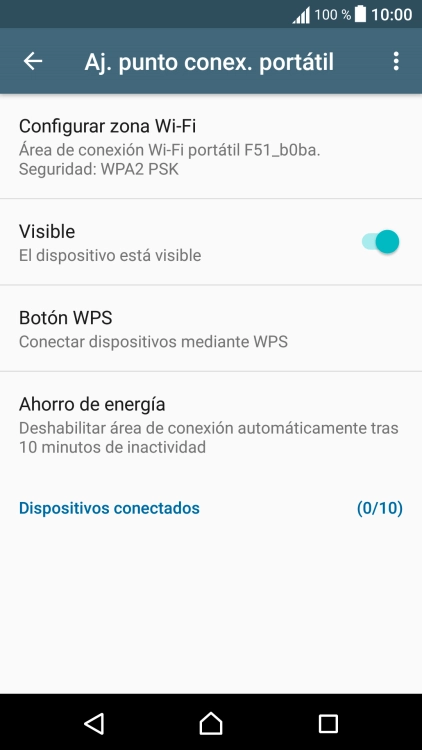 Pulsa Configurar zona Wi-Fi.