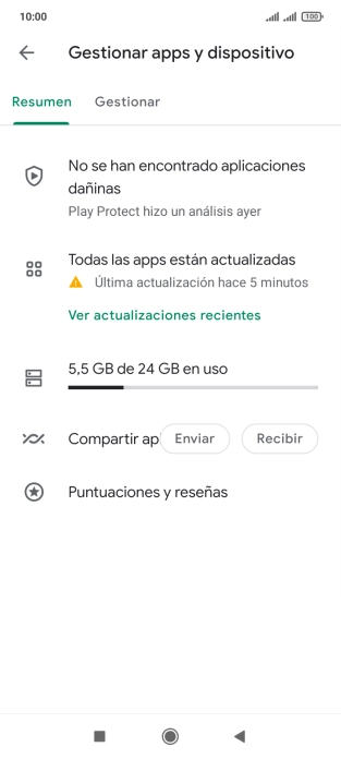 Pulsa Gestionar.