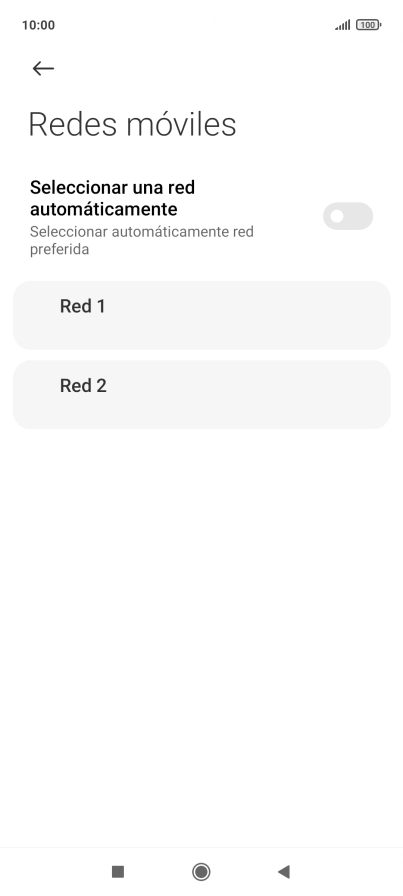 Pulsa la red deseada.