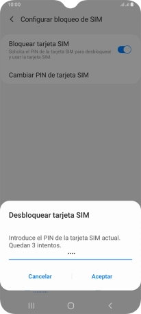 Introduce tu código PIN y pulsa Aceptar.