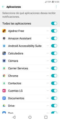Pulsa el indicador junto a la app deseada para activar o desactivar la función.