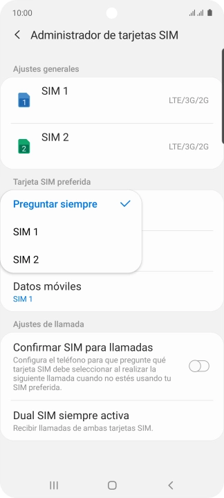 Pulsa el ajuste deseado.