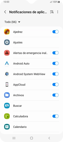 Pulsa el indicador junto a las apps deseadas para activar o desactivar la función.
