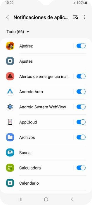 Pulsa el indicador junto a las apps deseadas para activar o desactivar la función.