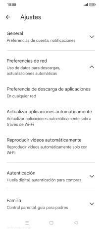 Pulsa Actualizar aplicaciones automáticamente.