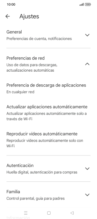 Pulsa Actualizar aplicaciones automáticamente.
