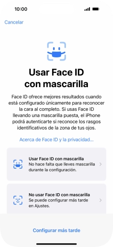 Pulsa Configurar más tarde.