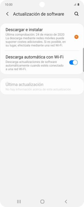 Pulsa Descargar e instalar. Si hay una versión de software nueva disponible, aparecerá ahora en la pantalla. Sigue las indicaciones de la pantalla para actualizar el software del teléfono.