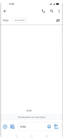 Pulsa el icono de envío cuando termines de escribir el mensaje corto.