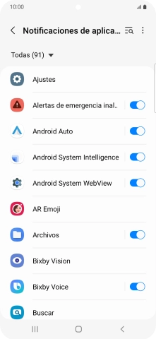 Pulsa el indicador junto a las apps deseadas para activar o desactivar la función.