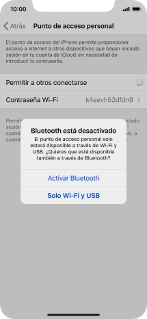 Si la función de wifi está activada, pulsa Solo Wi-Fi y USB.