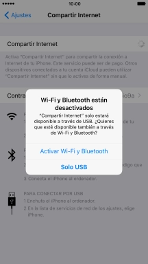 Pulsa Activar Wi-Fi y Bluetooth.