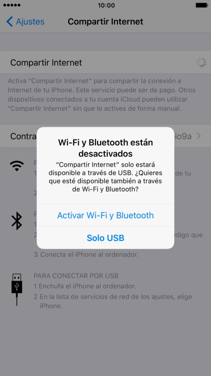 Pulsa Activar Wi-Fi y Bluetooth.