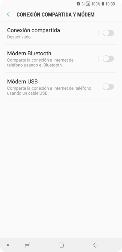 Pulsa Conexión compartida.