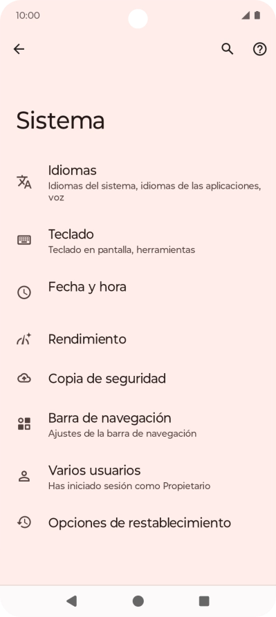 Pulsa Opciones de restablecimiento.