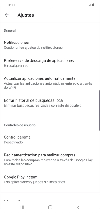 Pulsa Actualizar aplicaciones automáticamente.