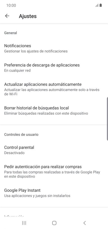 Pulsa Actualizar aplicaciones automáticamente.