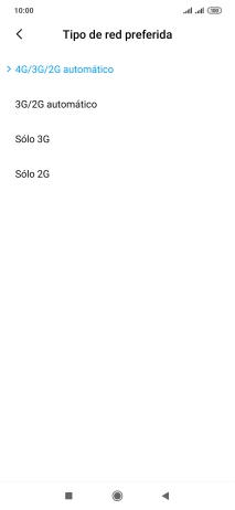 Pulsa el tipo de red deseado.