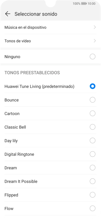 Pulsa Música en el dispositivo.
