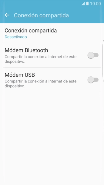 Pulsa Conexión compartida.