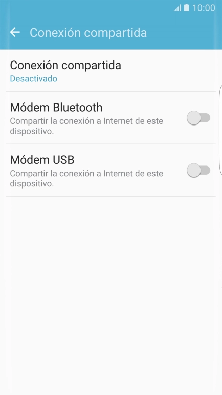 Pulsa Conexión compartida.