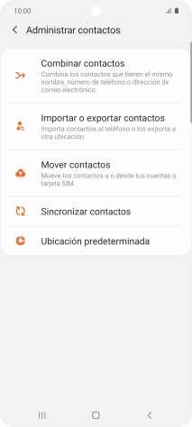 Pulsa Importar o exportar contactos.