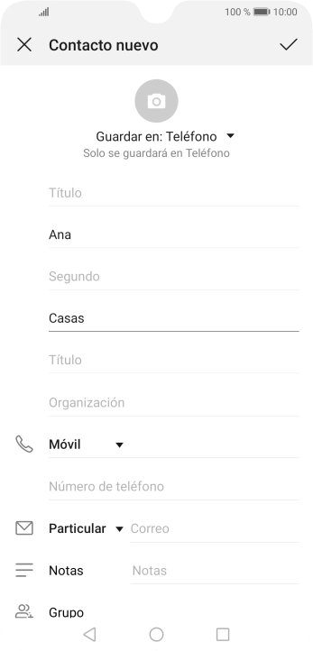 Pulsa Número de teléfono e introduce el número de teléfono deseado.