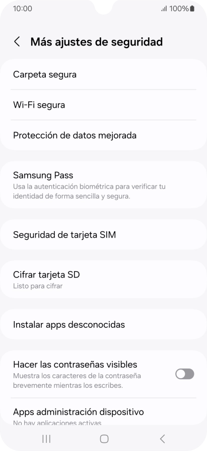 Pulsa Seguridad de tarjeta SIM.