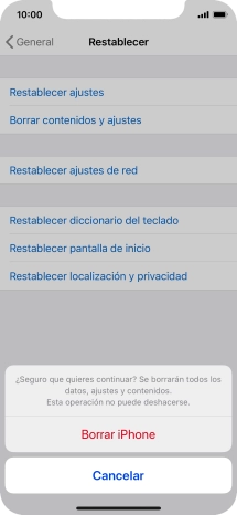 Pulsa Borrar iPhone.