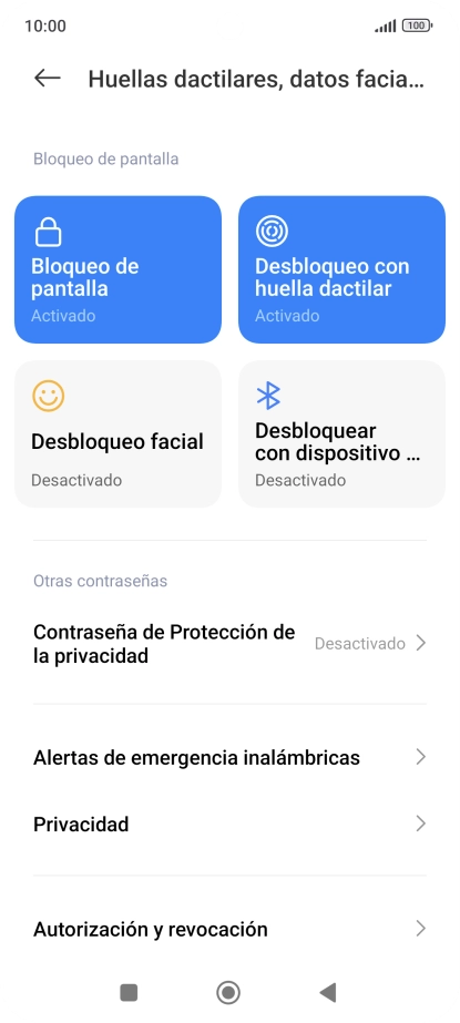 Pulsa Bloqueo de pantalla.