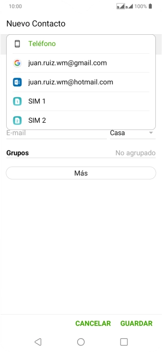 Pulsa Teléfono.