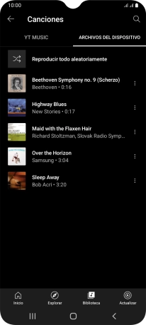 Pulsa el archivo de música deseado.
